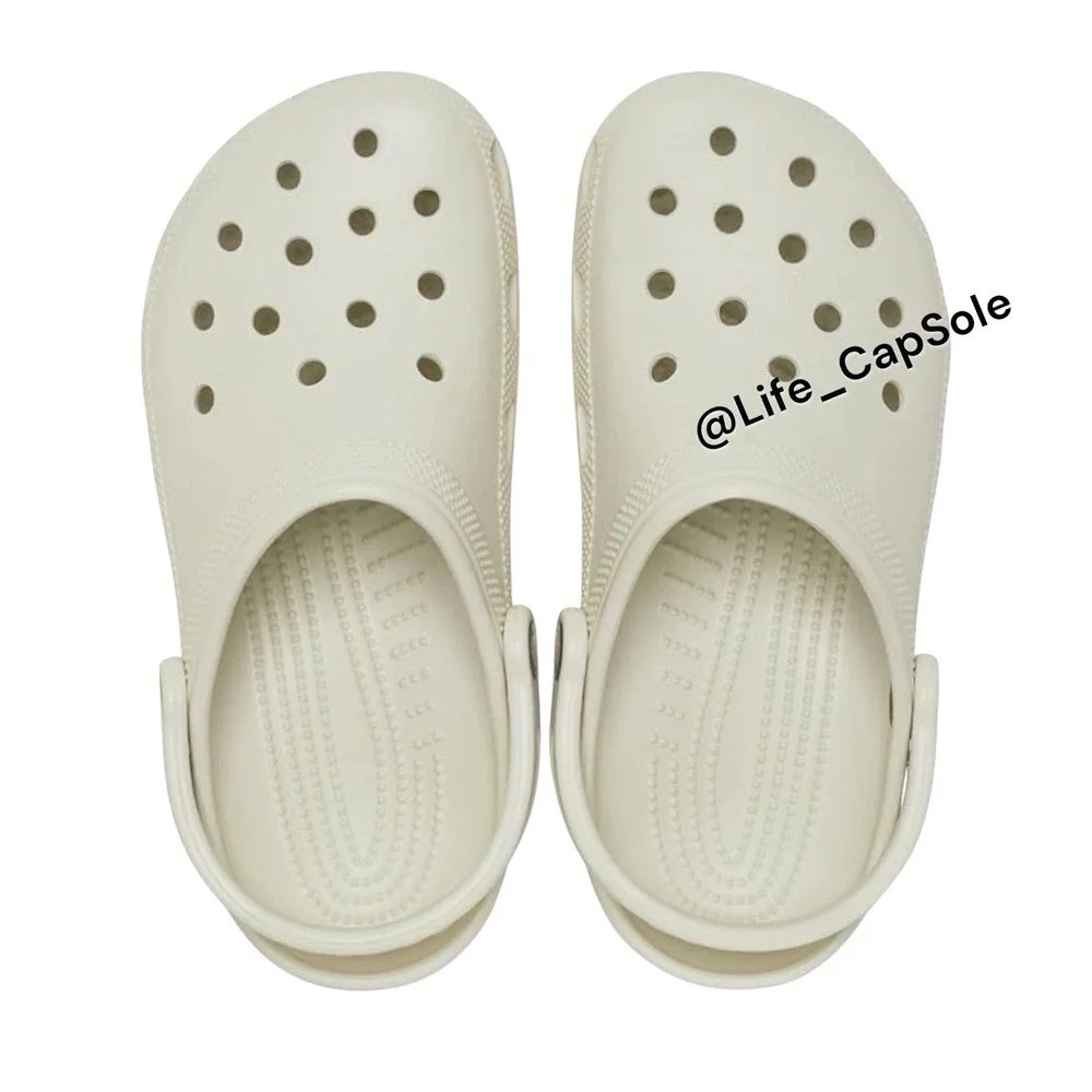 Size 8C Crocs Classic Clogs Toddlers Linen Heel Strap Casual Shoes 206990-0HZ